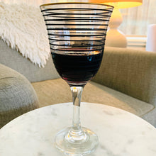 Load image into Gallery viewer, Black Striped Wine Glasses
