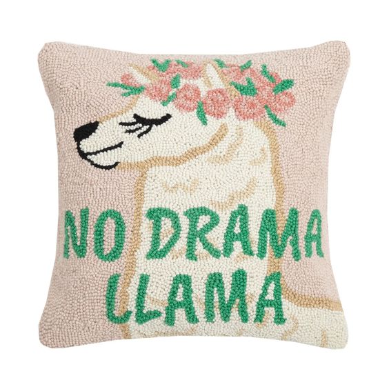 No Drama Llama Hook Pillow